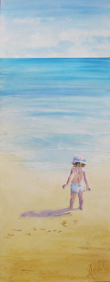 Beach Belle Painting by Almeta Lennon