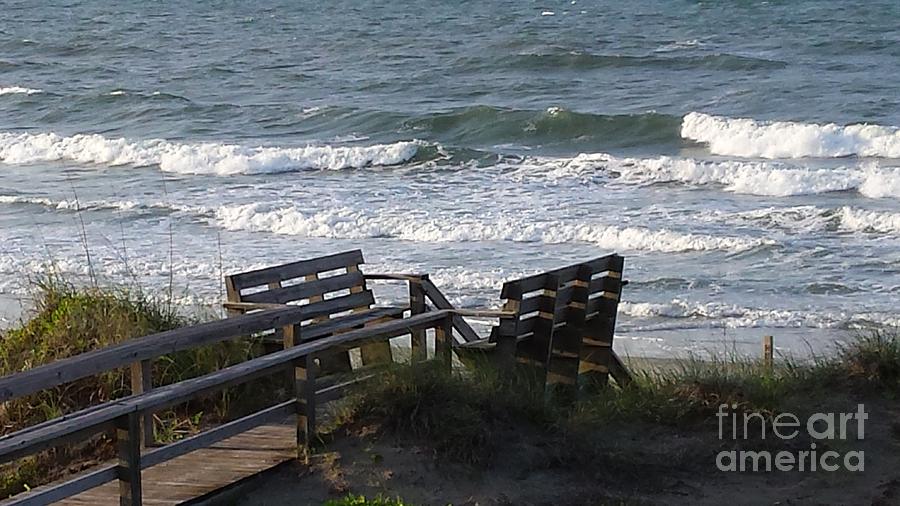 Beach Bench Seats On The Atlantic Photograph by Paddy Shaffer
