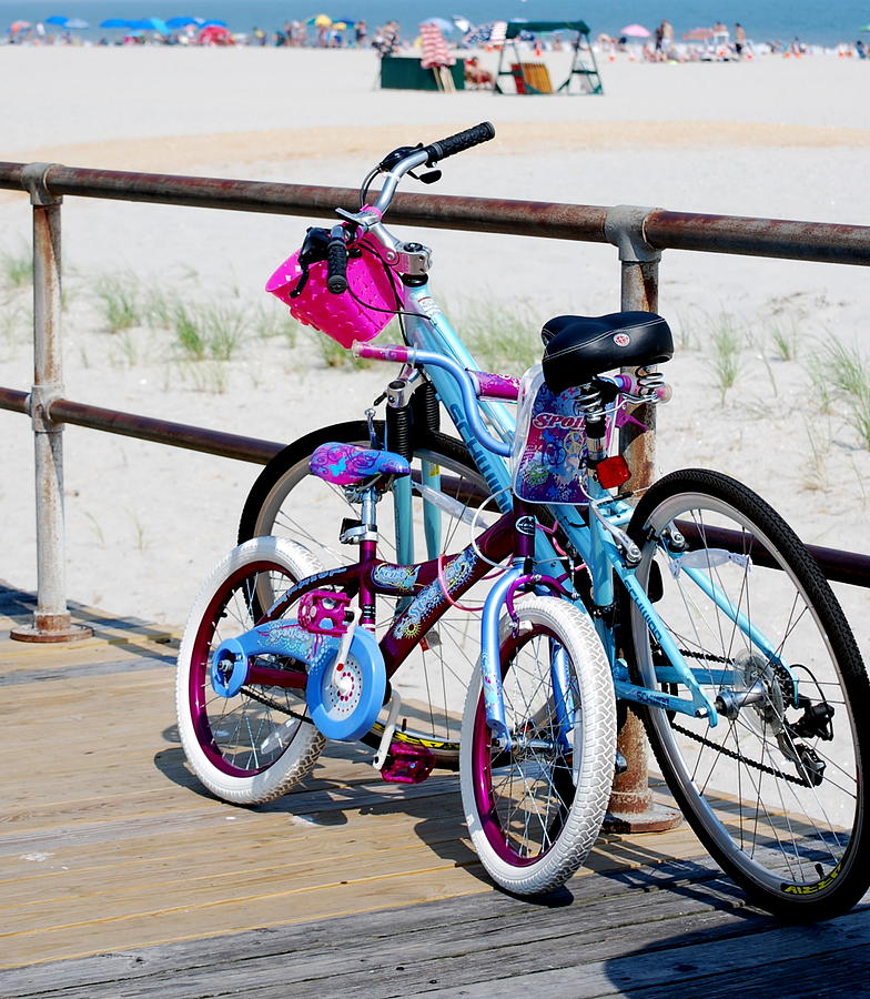 Summer Photograph - Beach Bike Rack by Mary Beth Landis