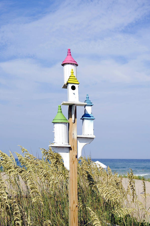 Beach Birdhouses Photograph by Kelley Nelson