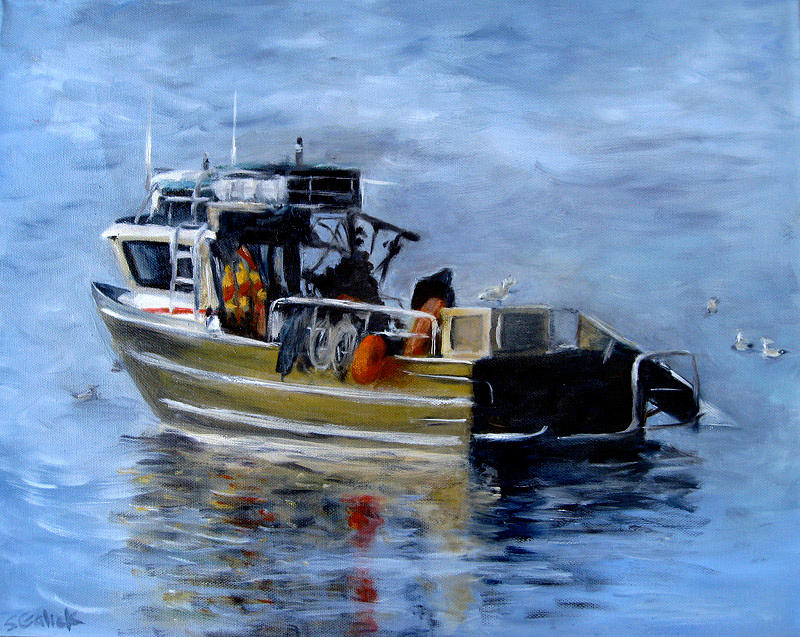 Beach Box Crab Boat #3 Painting by Susan Galick - Fine Art America