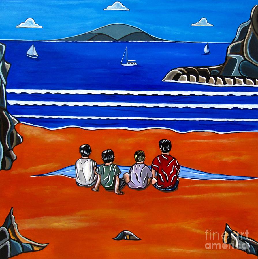 Beach Boys Painting by Sandra Marie Adams