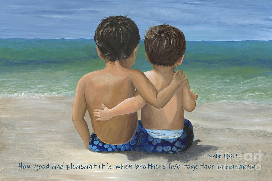 Nature Painting - Beach brothers by Mona Elliott