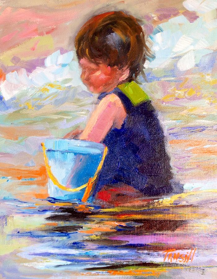 Impressionism Painting - Beach Baby by Tansill Stough