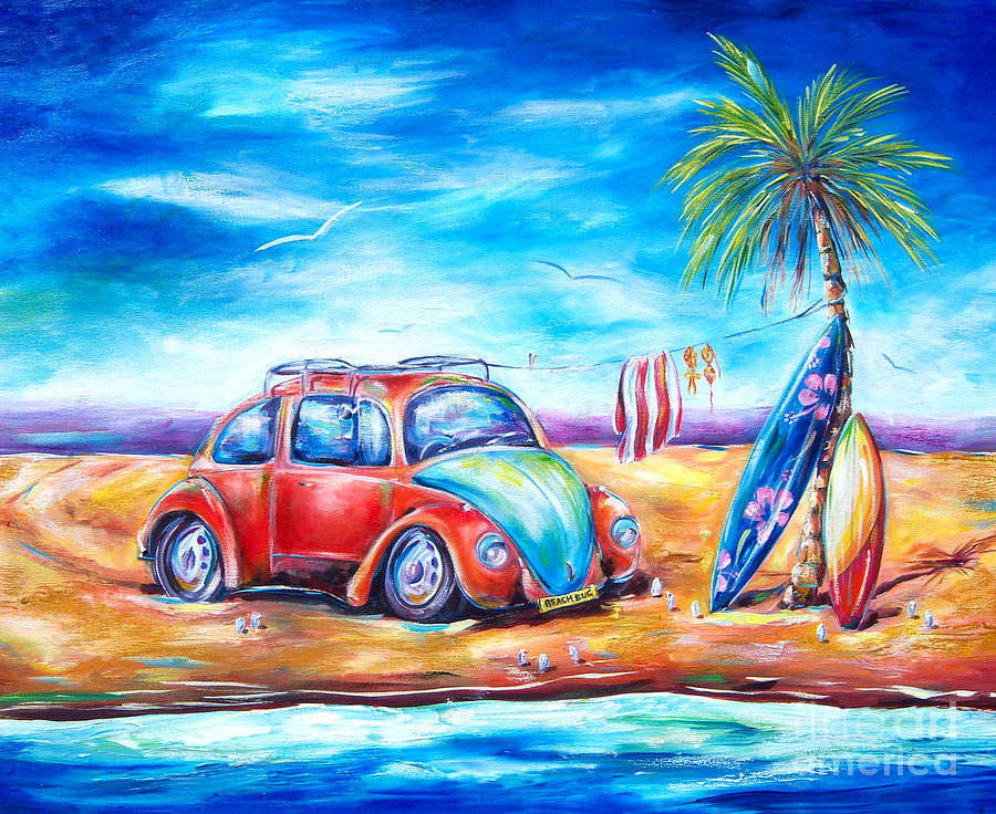 Beach Bug Painting by Deb Broughton