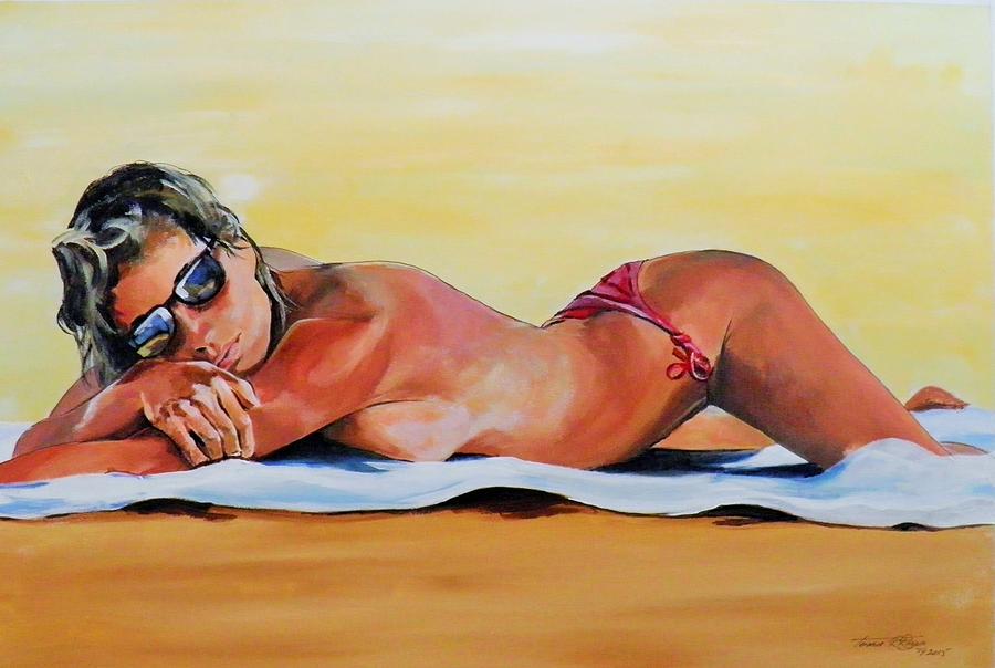 Beach Bum Painting by Terence R Rogers