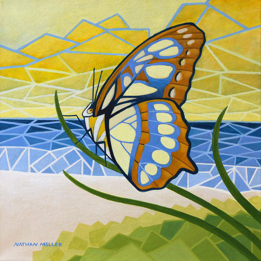 Beach Butterfly Painting by Nathan Miller