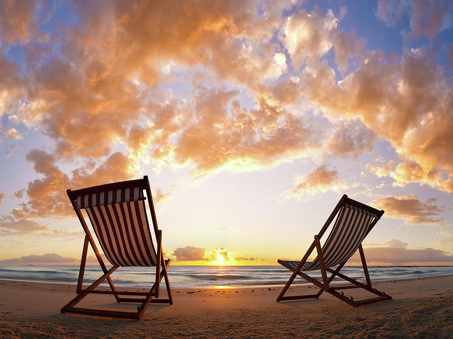 Beach Chair Sunrise Photograph by Turnervisual