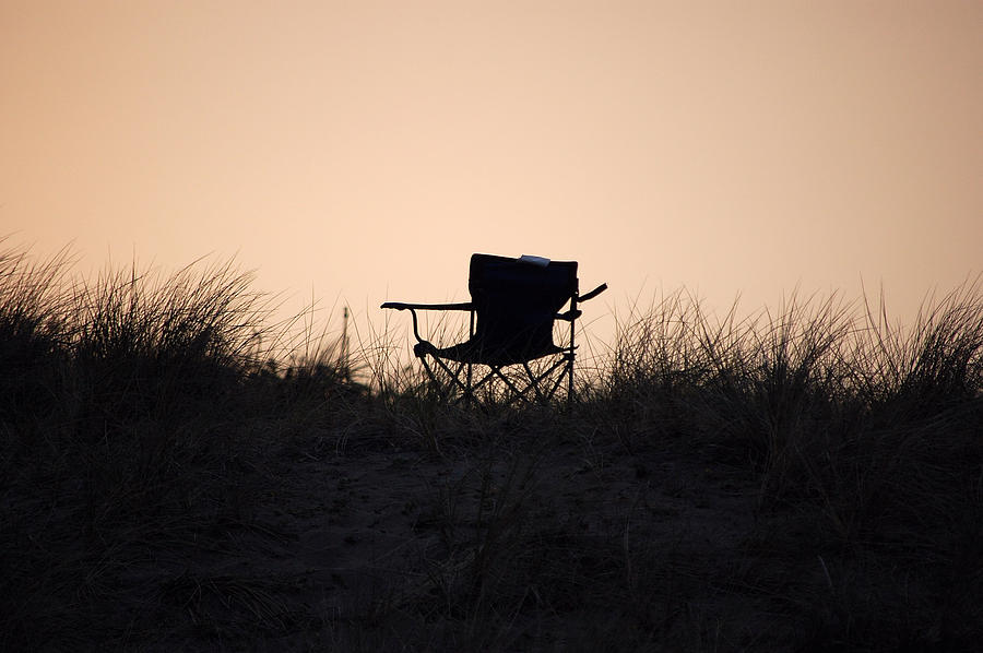 Beach Chair Sunset Photograph by Holly Blunkall