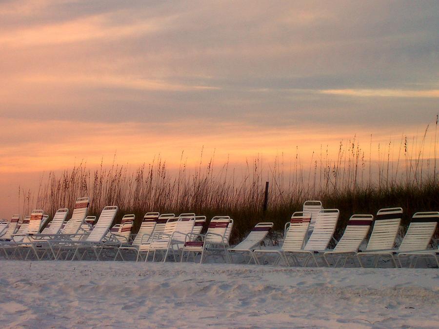 Beach Chairs at Dusk Photograph by Catie Canetti