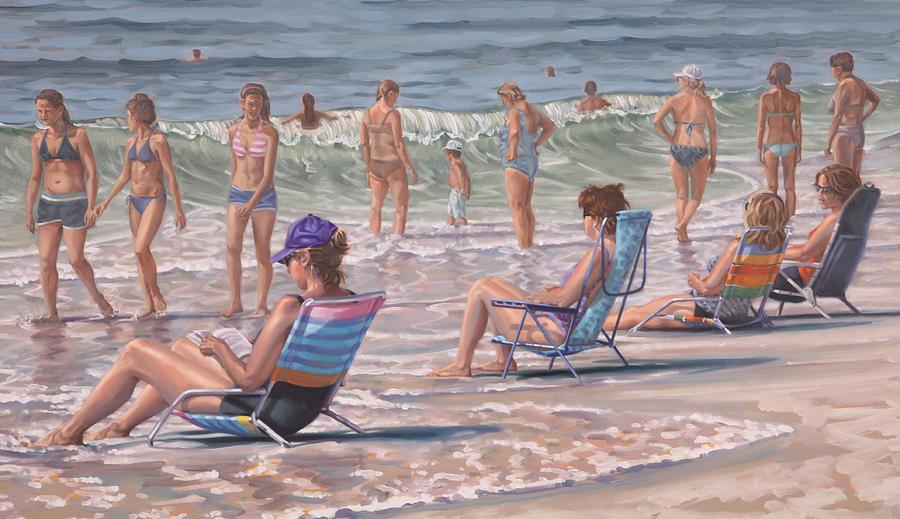 Beach Chairs Painting by Gary M Long