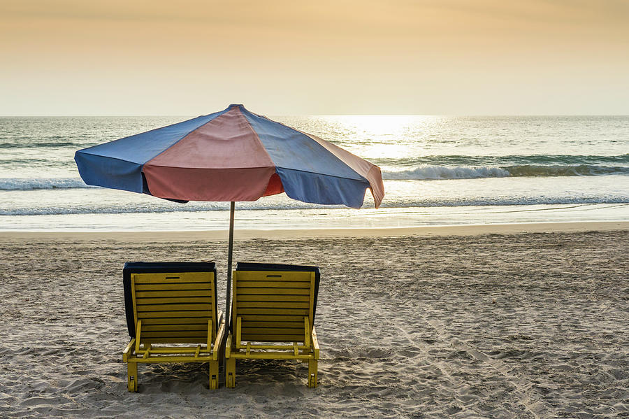 Beach Chairs, Kuta Beach, Bali Photograph by John Harper
