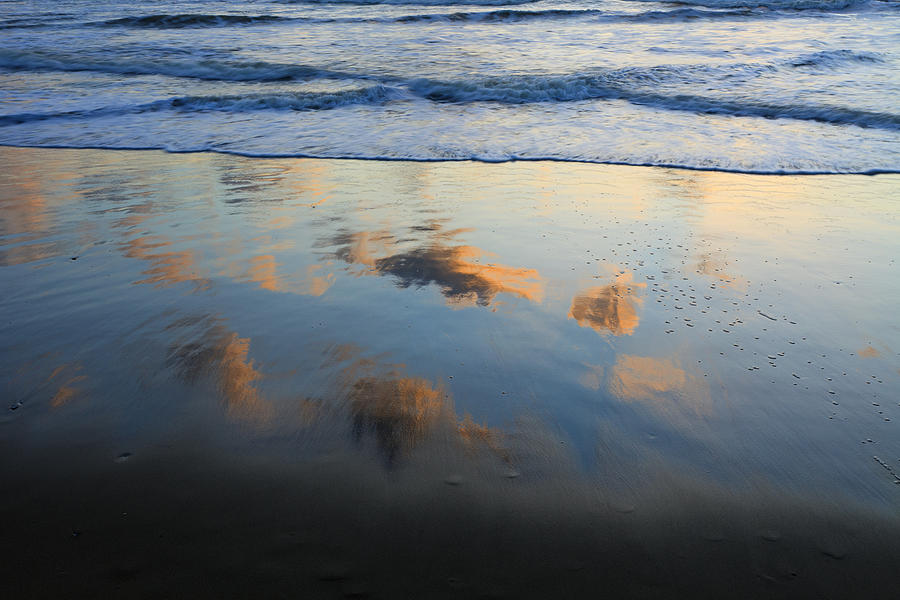 Beach Clouds Reflected At Sunset Texel Photograph by Duncan Usher