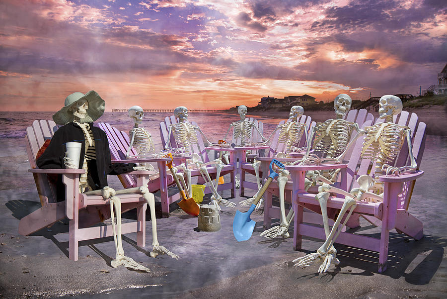 Skeleton Photograph - Beach Committee by Betsy Knapp