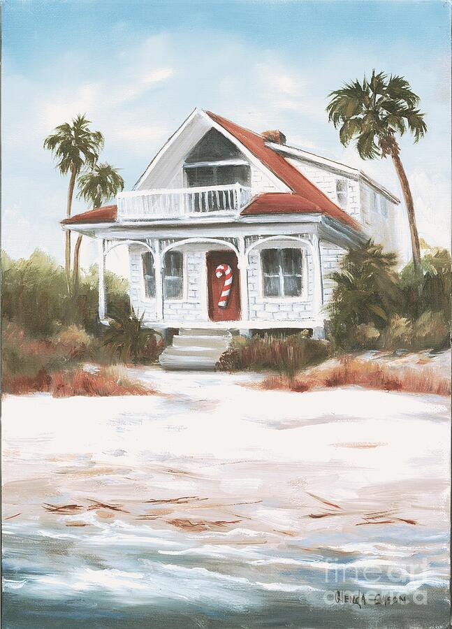 Beach Cottage Painting by Glenda Cason