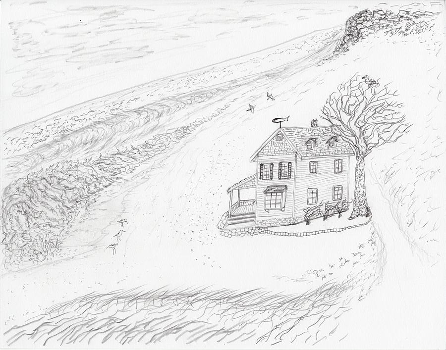 Beach Cottage Drawing by Jim Taylor