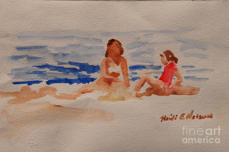 Beach Day Painting by Heidi E Nelson