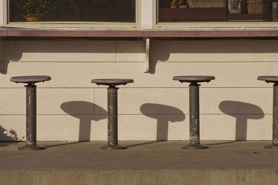Beach Diner Stools Photograph by Art Block Collections