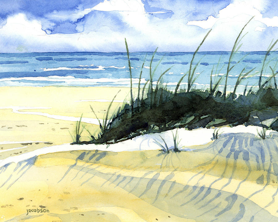 Beach Dunes Painting by Pauline Walsh Jacobson