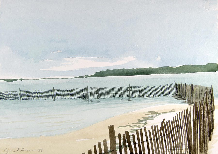 Beach Fence Painting by Lynn Hansen