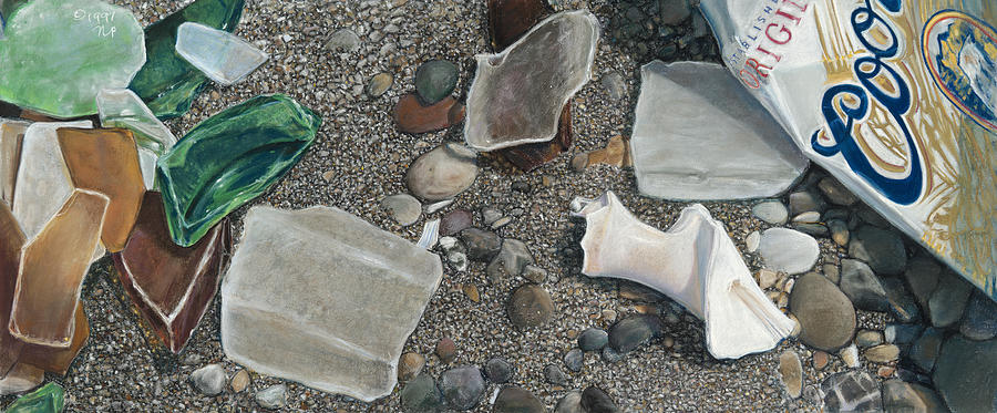 Beach Glass Painting by Nick Payne