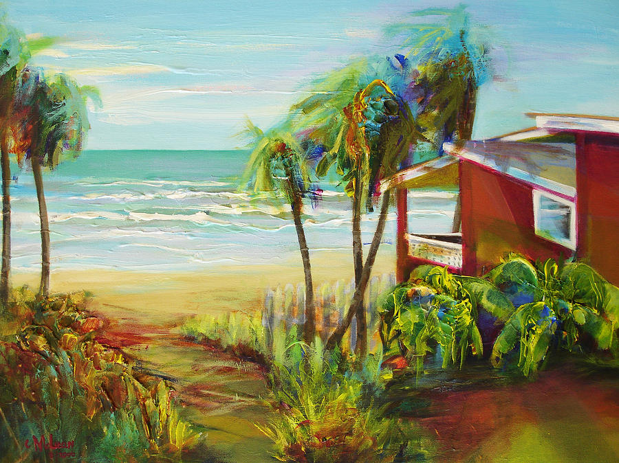 Beach House Painting by Cynthia McLean