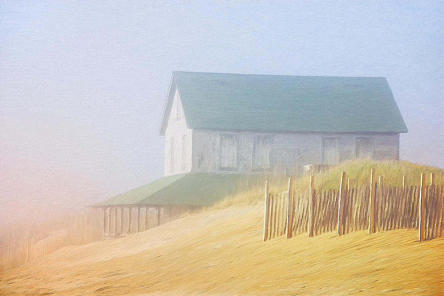 Beach House in Summer Fog Painting by Dominic Piperata