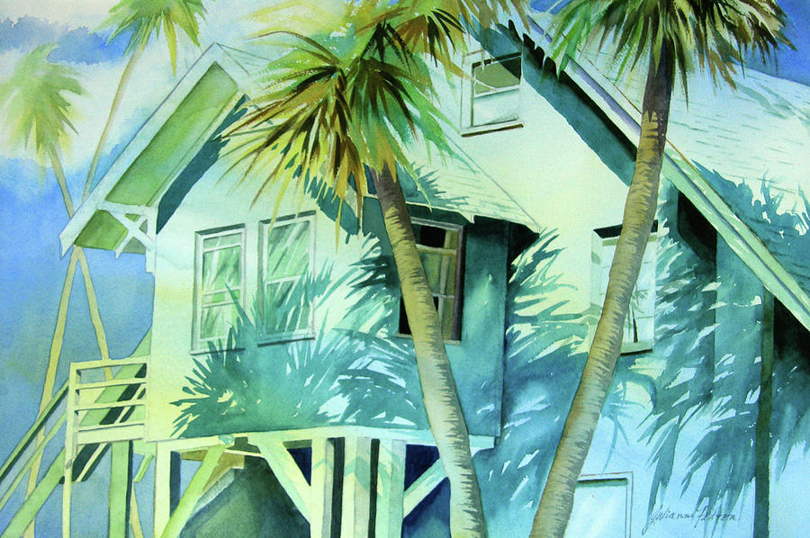 Beach Cottage Painting by Julianne Felton