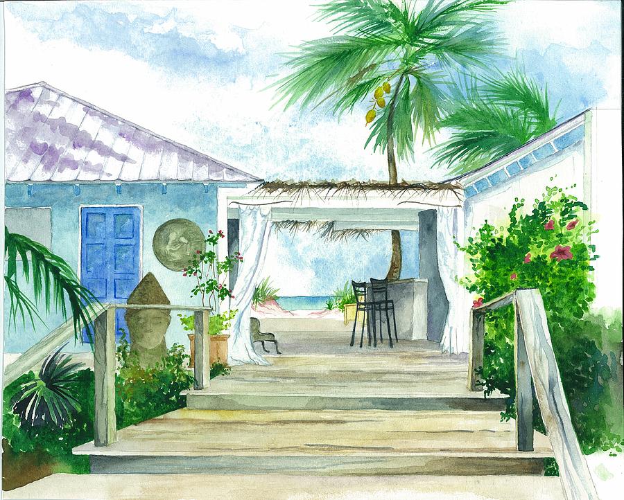 Nature Painting - Beach House Tapas Bar Eleuthera Bahamas by Maria McBride