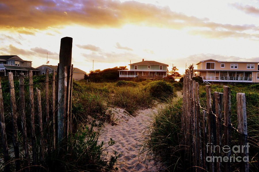 Beach Houses at Sunset Photograph by Amy Lucid