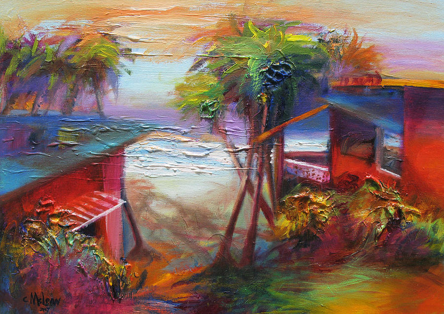Beach Houses Painting by Cynthia McLean