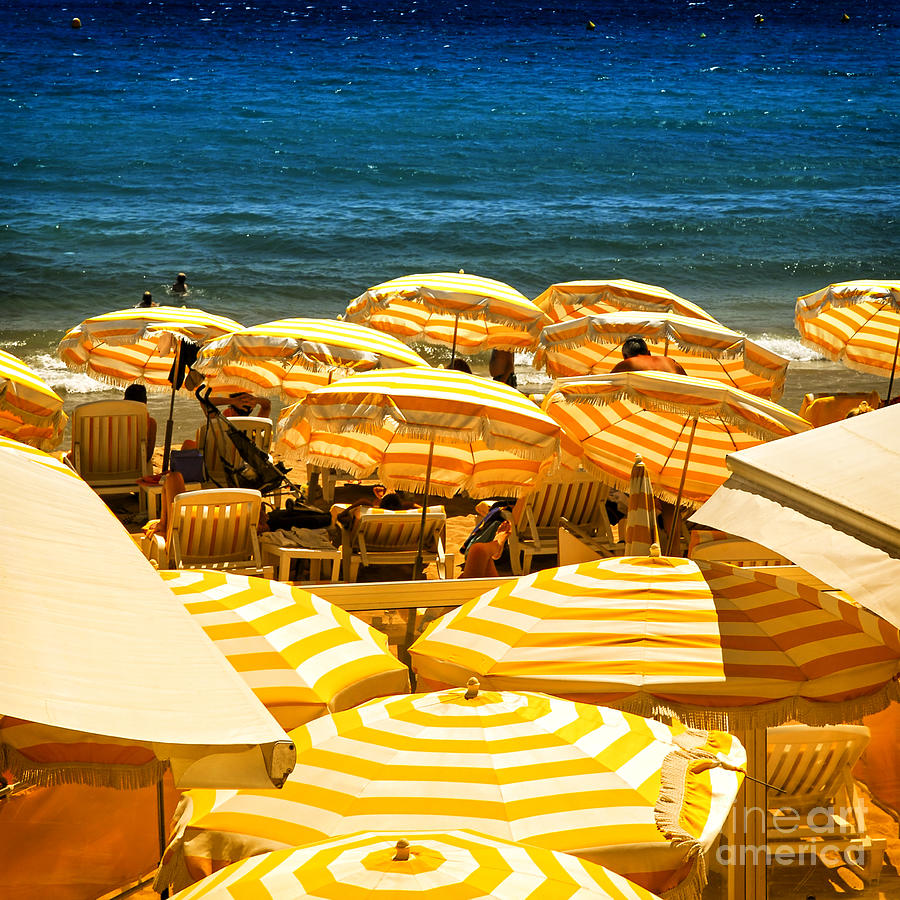 Beach Photograph - Beach in Cannes  by Elena Elisseeva