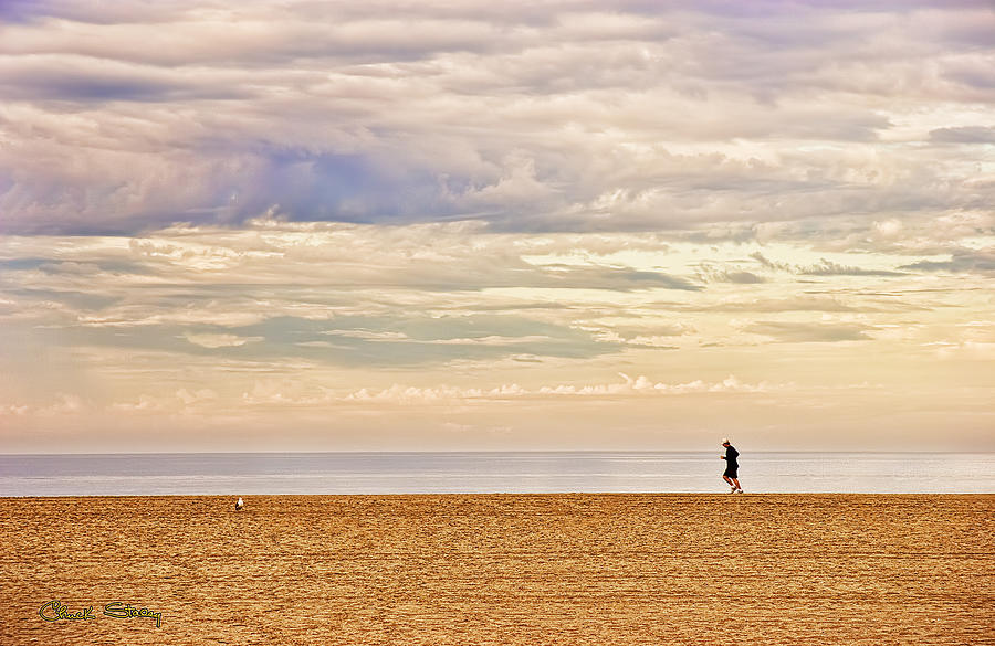Santa Monica Photograph - Beach Jogger by Chuck Staley