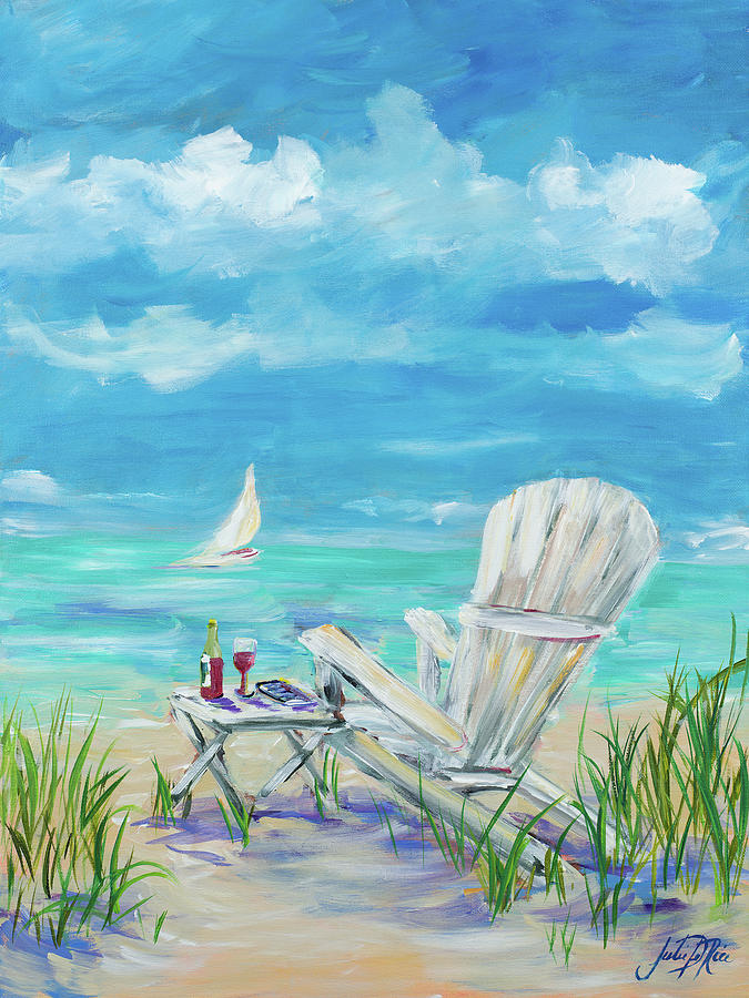 Beach Painting - Beach Lounging by Julie Derice