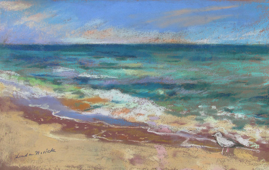 Beach Meditation Painting by Linda Novick