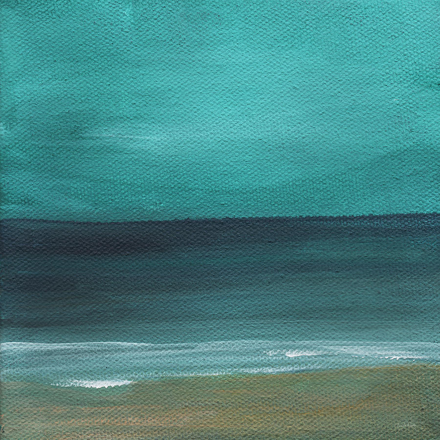 Beach Painting - Beach Morning- abstract landscape by Linda Woods Beach Painting - Beach Morning- abstract landscape by Linda Woods