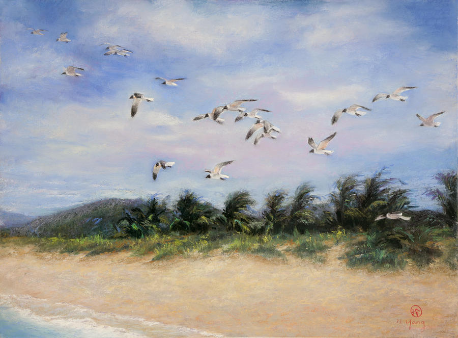 Birds in Paradise Pastel by Nancy Yang