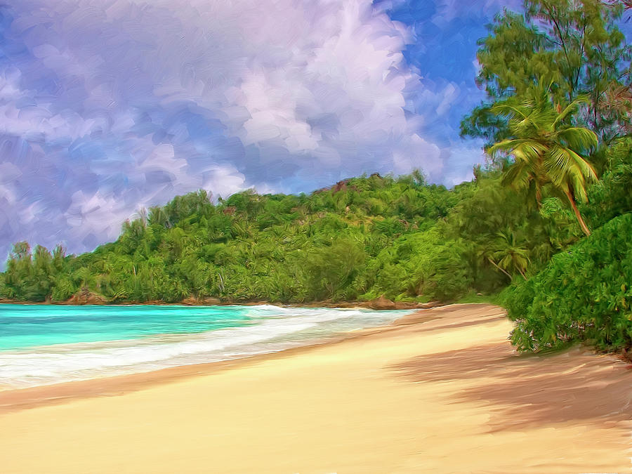 Beach Near Hanalei Kauai Painting by Dominic Piperata Fine Art America