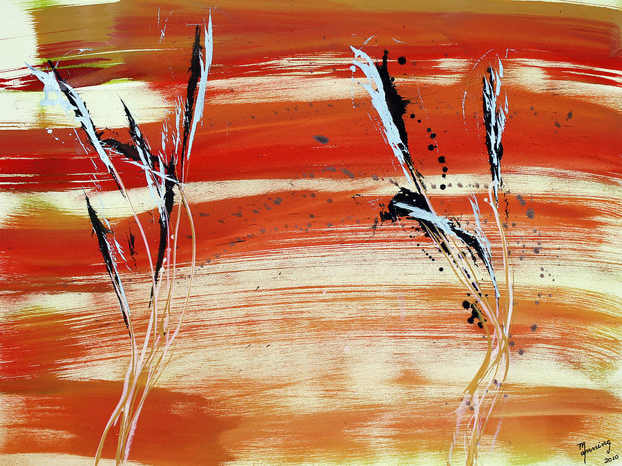 Beach Oats Painting by Richard Sean Manning