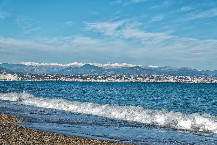 Beach on the french riviera in winter Photograph by Jean-Marc PAYET