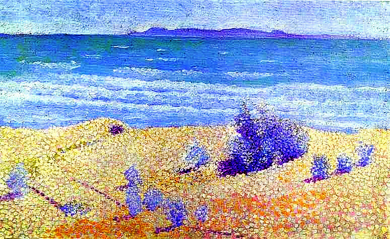 Beach On The Mediterranian Painting by MotionAge Designs