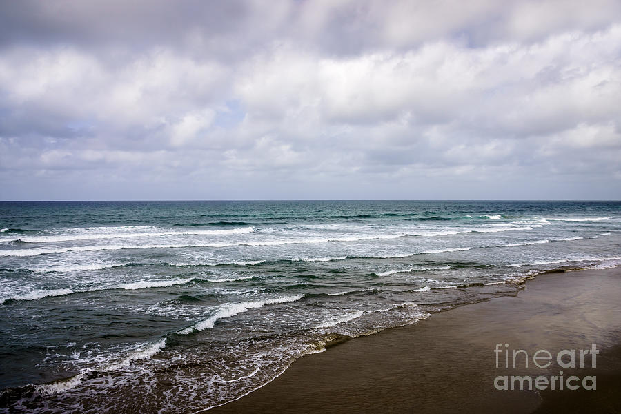Newport Beach Photograph - Beach Pacific Ocean and Cloudy Sky by Paul Velgos