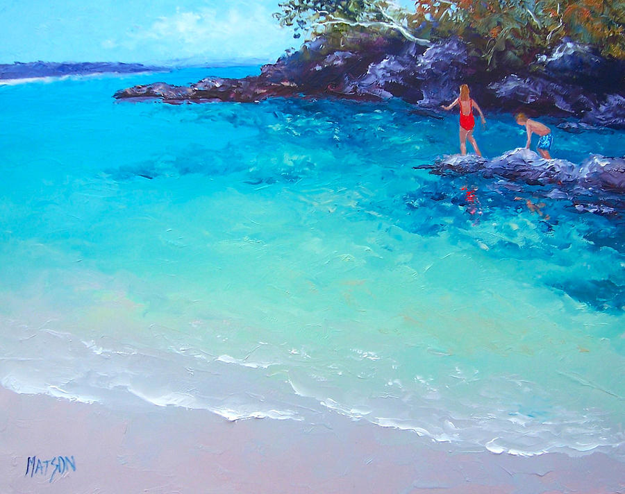 Beach painting - A Day to Remember Painting by Jan Matson