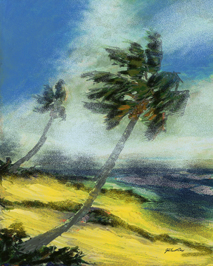 Beach Palms Digital Art by John Vincent Palozzi