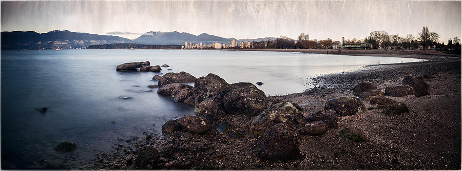 Beach Panorama View across English Bay Vancouver Photograph by Peter V Quenter