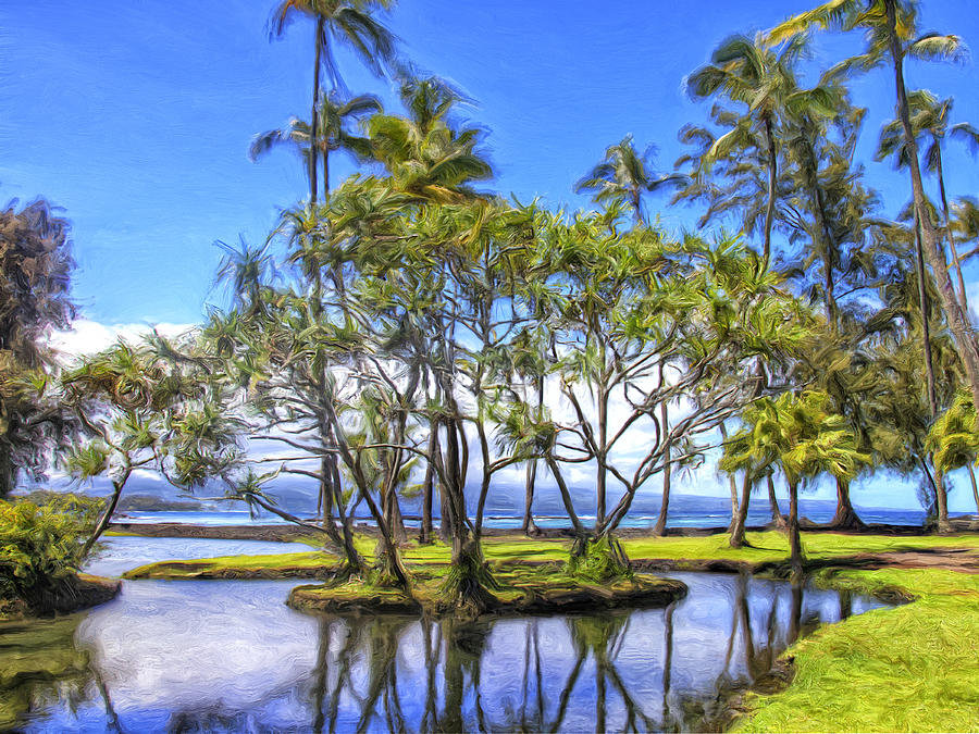 Paradise Painting - Beach Park on Hilo Bay by Dominic Piperata