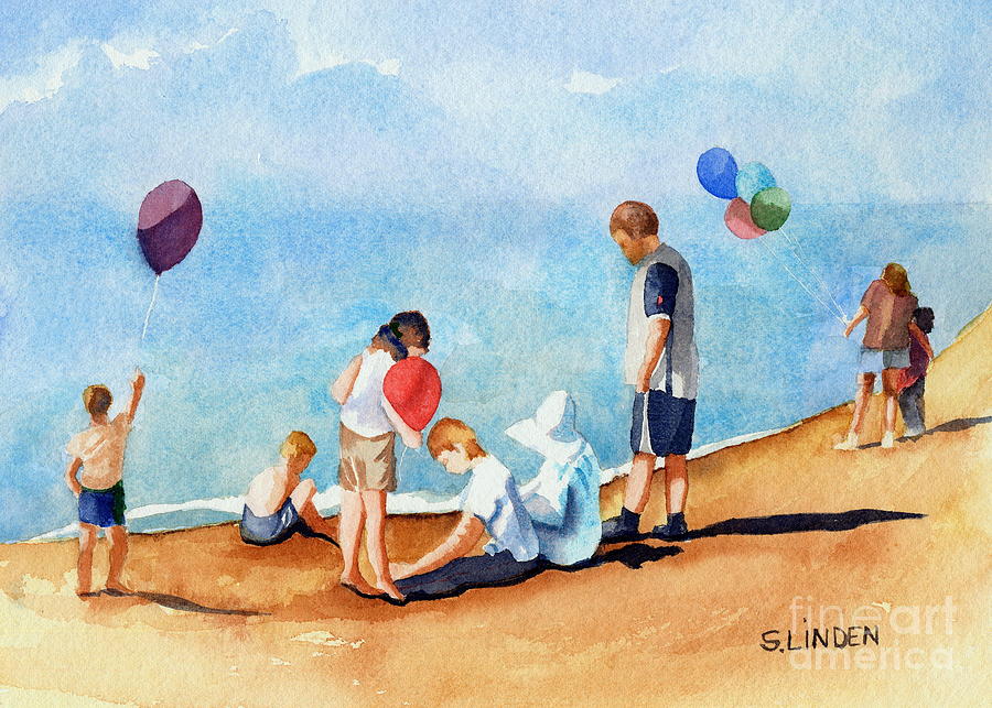 Beach Party Painting by Sandy Linden