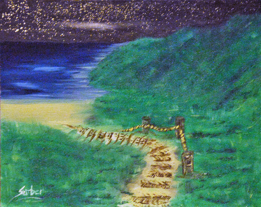 Abstract Painting - Beach Path by Suzanne Surber