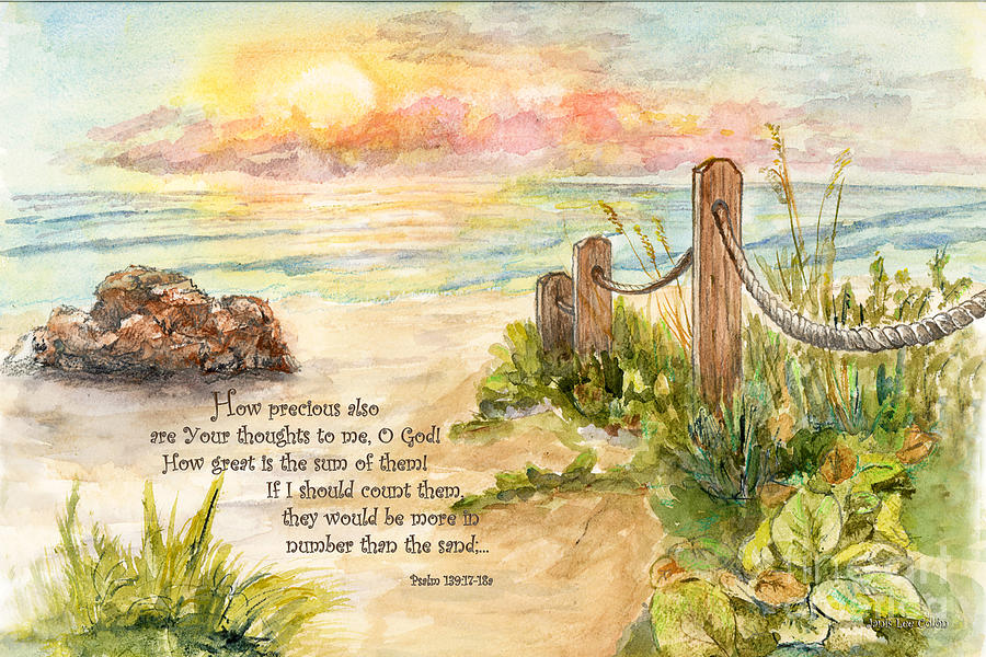 Beach Post Sunrise Psalm 139 Painting by Janis Lee Colon