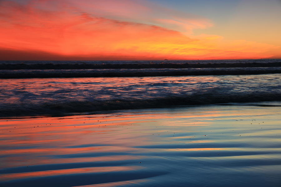 Beach Ripples Sunset Photograph by Scott Cunningham